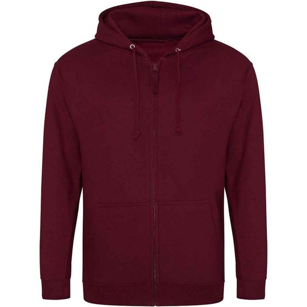 Awdis Mens Full Zip Hoodie / Burgundy